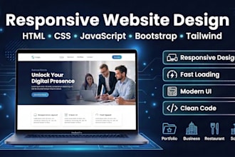 design a responsive website using HTML, CSS, and bootstrap