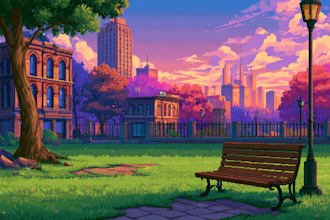 draw pixel art illustration or background