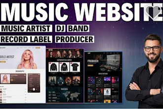 create a music website for music artist, dj, band, producer or record label