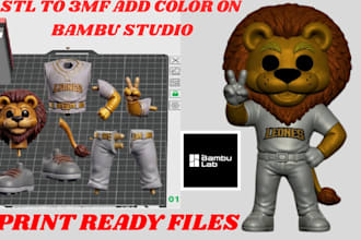 add color, split, slice, paint 3d model convert stl to 3mf files 2d to 3d