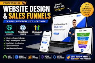 design godaddy website redesign godaddy website sales funnel fix wordpress ghl