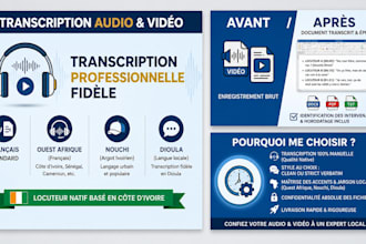 transcribe audio and video in west african french, nouchi