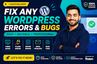 fix wordpress critical error, bug, and website issues fast