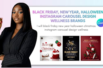 black friday new year halloween christmas instagram carousel design wellness