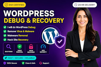 do wordpress debug, remove virus, website maleware remover, hack site recovery