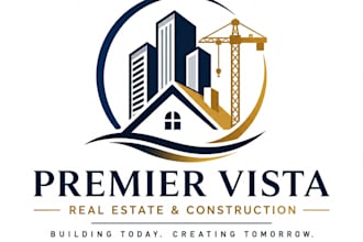 design real estate, property, and construction business logo