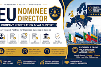 provide eu nominee director with company registration and vat support