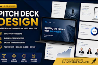 design an investor pitch deck for startups and fundraising