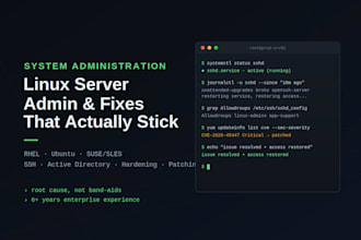 manage, secure and troubleshoot your linux servers