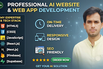 do ai web app, ai software, ai website development, full stack web developer