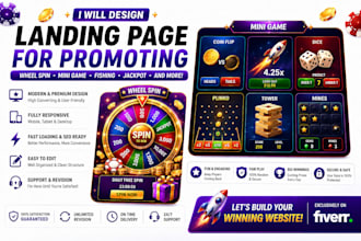 make a professional spin wheel landing page for mini game