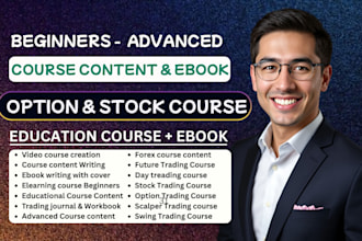 create beginners option stock market trading ebook, course content, video course