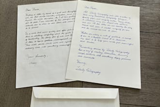 handwrite any text in neat cursive handwriting