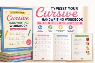 typeset your cursive handwriting or tracing workbook for KDP
