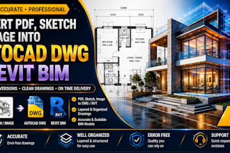 convert PDF, sketch, or image into autocad dwg and revit bim