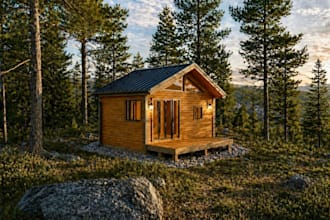 design a modern cabin or vacation home