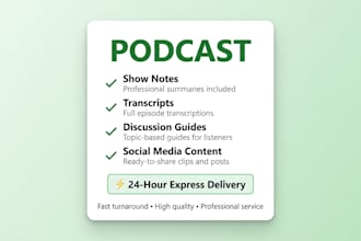 write SEO optimized podcast show notes with timestamps