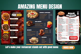 do restaurant menu design, food menu, cafe menu, digital menu board tv screen
