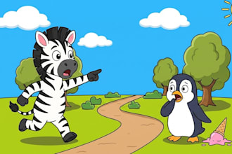 do  2d character animation and ai  cartoon animation video
