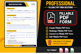 create fillable PDF form or design fillable PDF forms