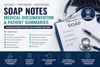 be your medical scribe for soap notes and patient documentation