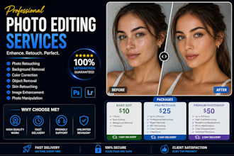 do professional photoshop editing and photo retouching