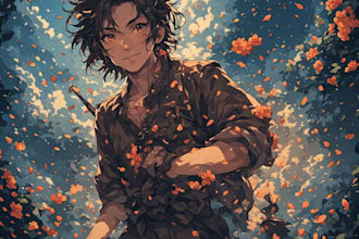 draw anime character art for you