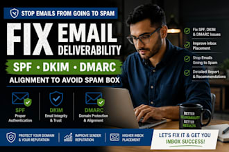 fix spf dkim dmarc issues to stop emails going to spam