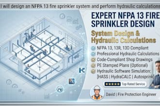 design an nfpa 13 fire sprinkler system and perform hydraulic calculations
