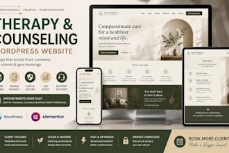 design wordpress counseling therapy website mental health website with booking