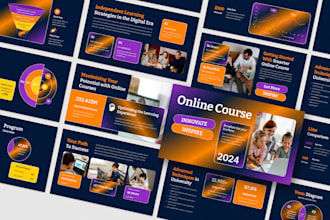 design ppt webinar slides, online course, ecourse,  coaching presentation slides