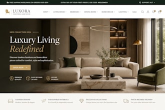 design luxury furniture shopify home decor store interior dropshipping website