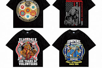 do custom firefighter t shirt designs professionally