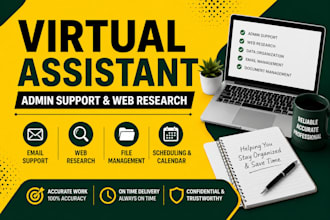 be your virtual assistant for admin support and web research