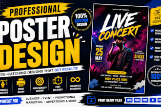 design professional poster, business poster, event poster and promotional poster