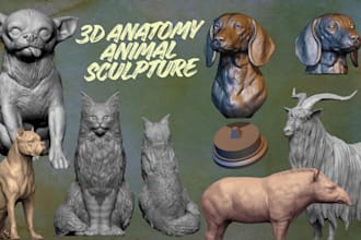 sculpt custom 3d head bust pet animal and creature stl model for 3d printing