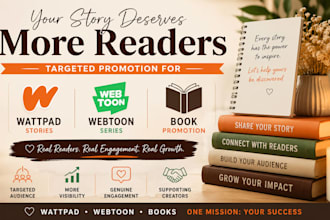 do wattpad promotion, webtoon book promotion, and story marketing