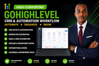 set up customize and automate your go highlevel CRM funnel and workflows