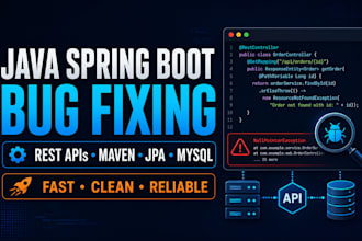 fix java spring boot rest API bugs and errors