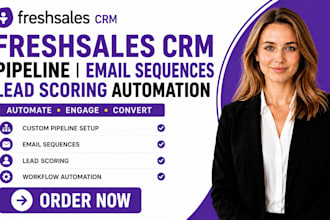 setup freshsales crm pipeline email sequence lead scoring automation