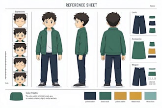 draw character sheet or reference sheet for your characters