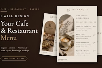 design a luxury fine dining restaurant menu and cafe menu