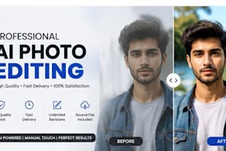 do professional ai photo editing, background removal and retouch