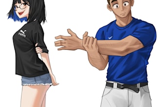 anime sheet head, bust, full body