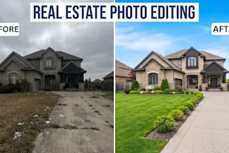 edit real estate photos sky replacement hdr editing lawn enhancement twilight