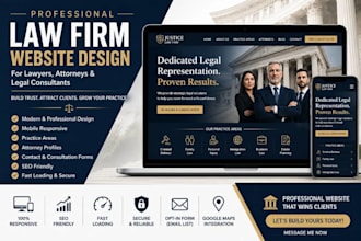 design a professional law firm, lawyer, attorney, or legal consultant website
