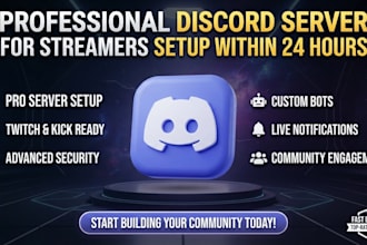 build a professional discord server for streamers in 24 hours