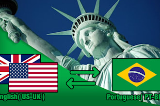 translate words and audios from english to portuguese