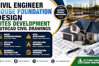 civil engineer house foundation design sites development autocad civil drawings