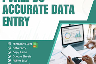 do accurate data entry, copy typing, excel and web research